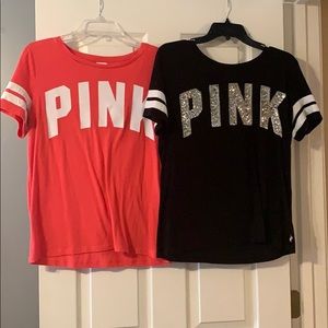 2 PINK shirts